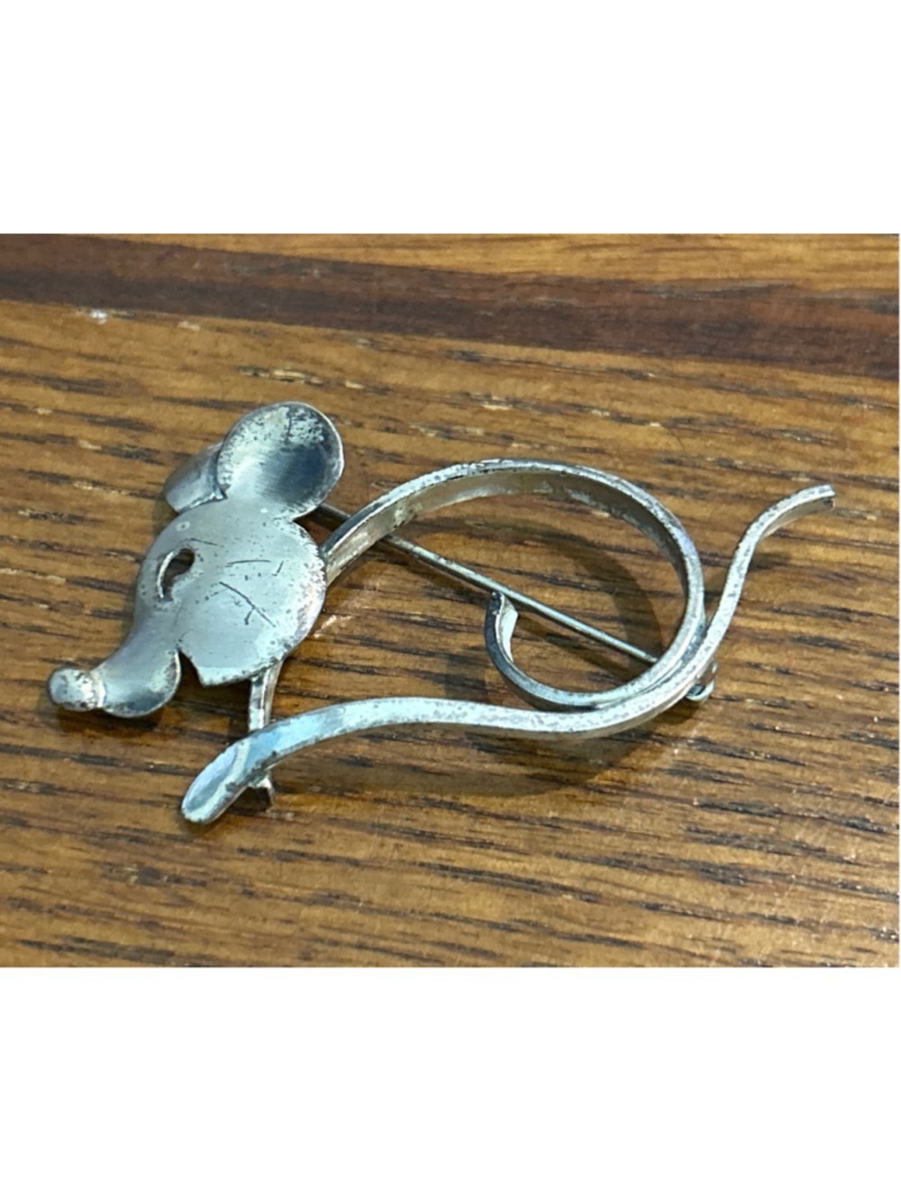 Women's Beau Sterling Silver Mouse Brooch One Size Silver
